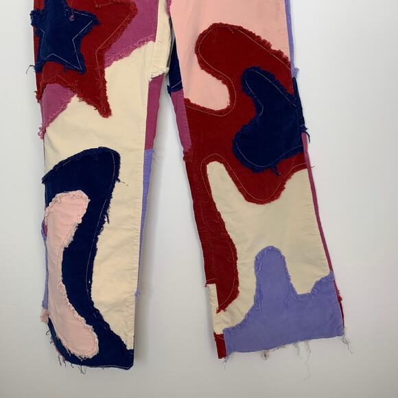 Free People Groovy Supernova Cord Wide Leg Purple Disco Jeans Size 26 - Picture 4 of 16